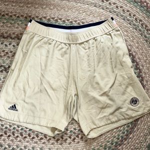 Adidas Roland Garros tan tennis shorts